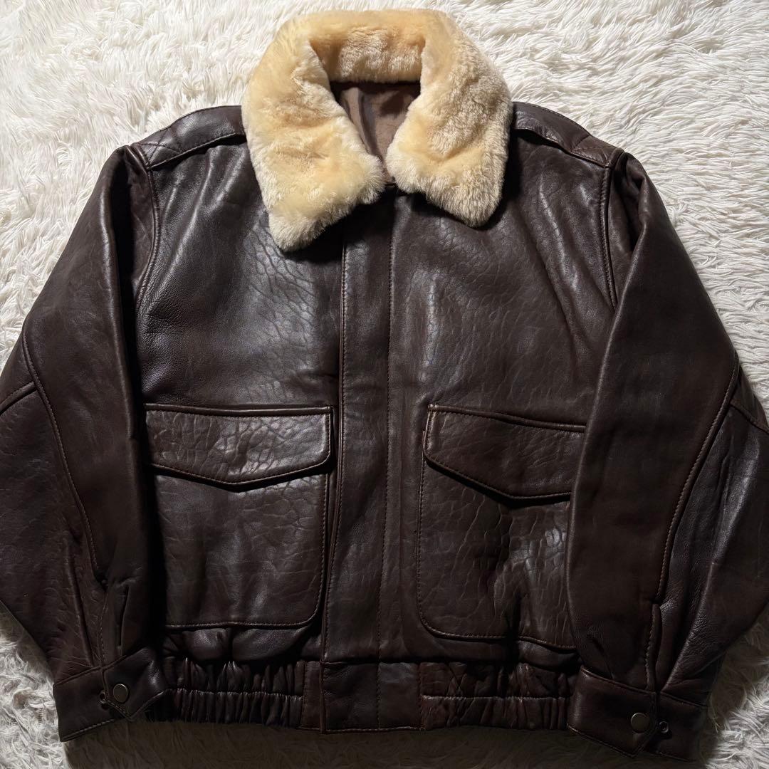 【雰囲気抜群】VINTAGE フライトジャケット　 G-1 羊革　裏地