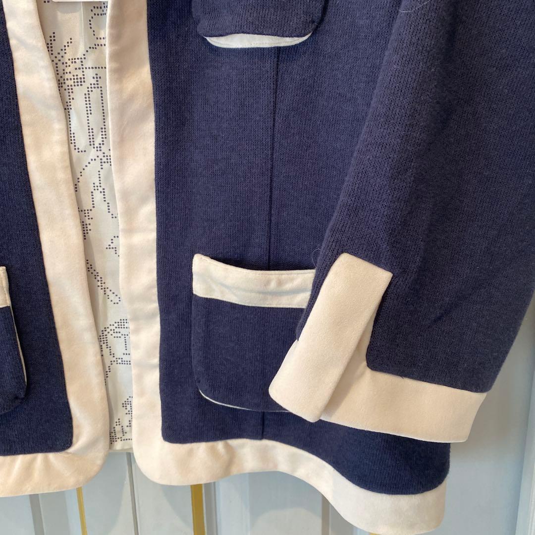 新品タグ付き✨STUDIO PICONE ノーカラージャケット 42 ネイビー