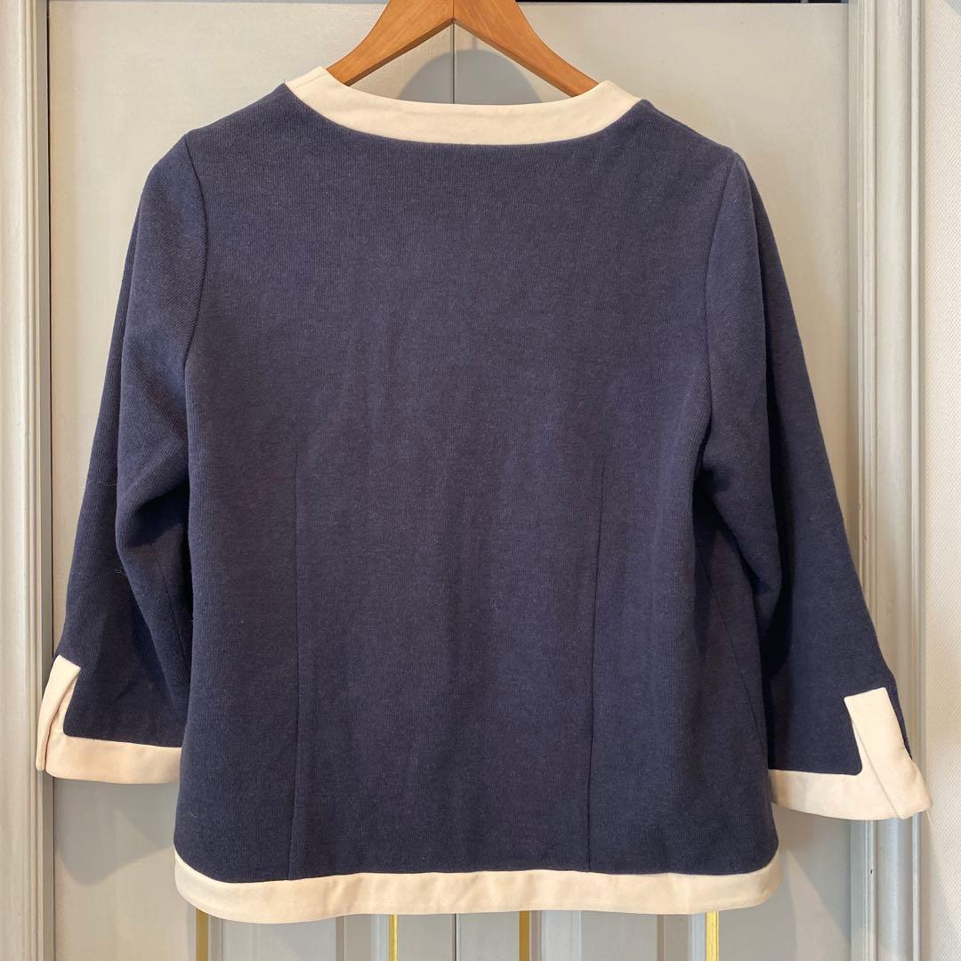 新品タグ付き✨STUDIO PICONE ノーカラージャケット 42 ネイビー