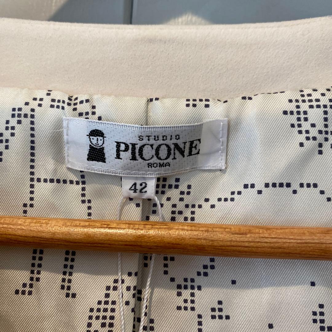 新品タグ付き✨STUDIO PICONE ノーカラージャケット 42 ネイビー