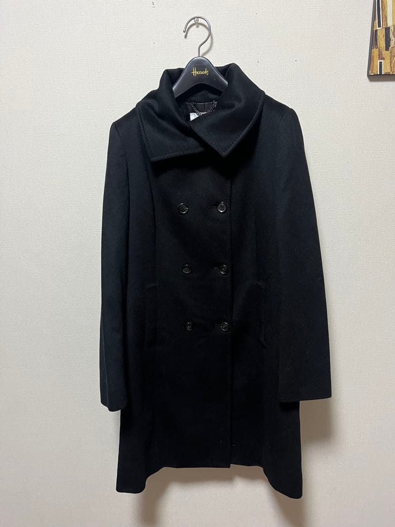 美品自由区ロロピアーナブラックカシミヤ100%ロングコート