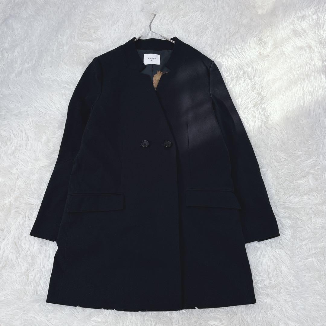 美品✨Ameri アメリ 裏地プリント ノーカラージャケット M