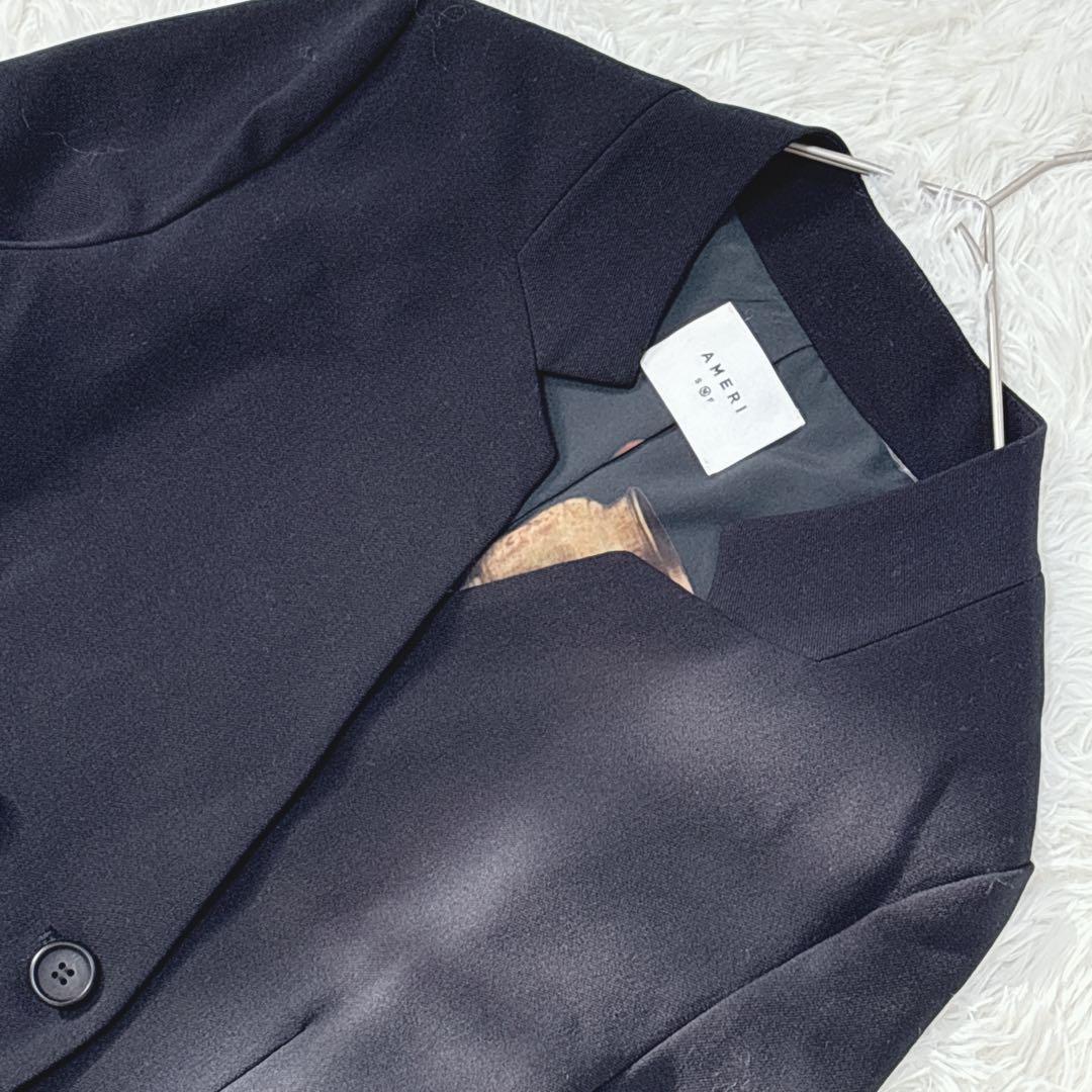 美品✨Ameri アメリ 裏地プリント ノーカラージャケット M