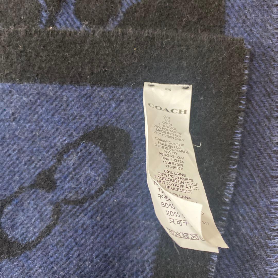 イタリア製ネイビー ロゴ入り ポンチョ　リバーシブル