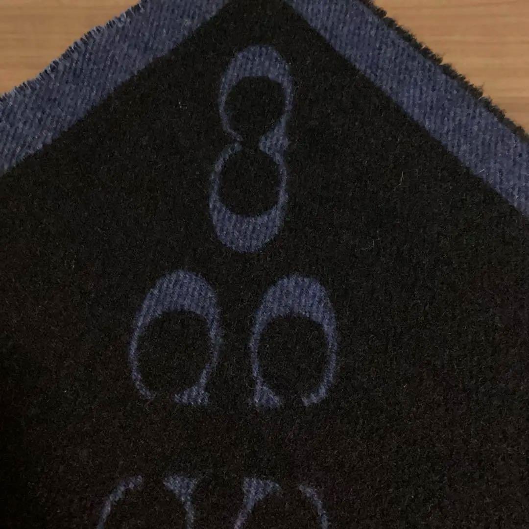 イタリア製ネイビー ロゴ入り ポンチョ　リバーシブル