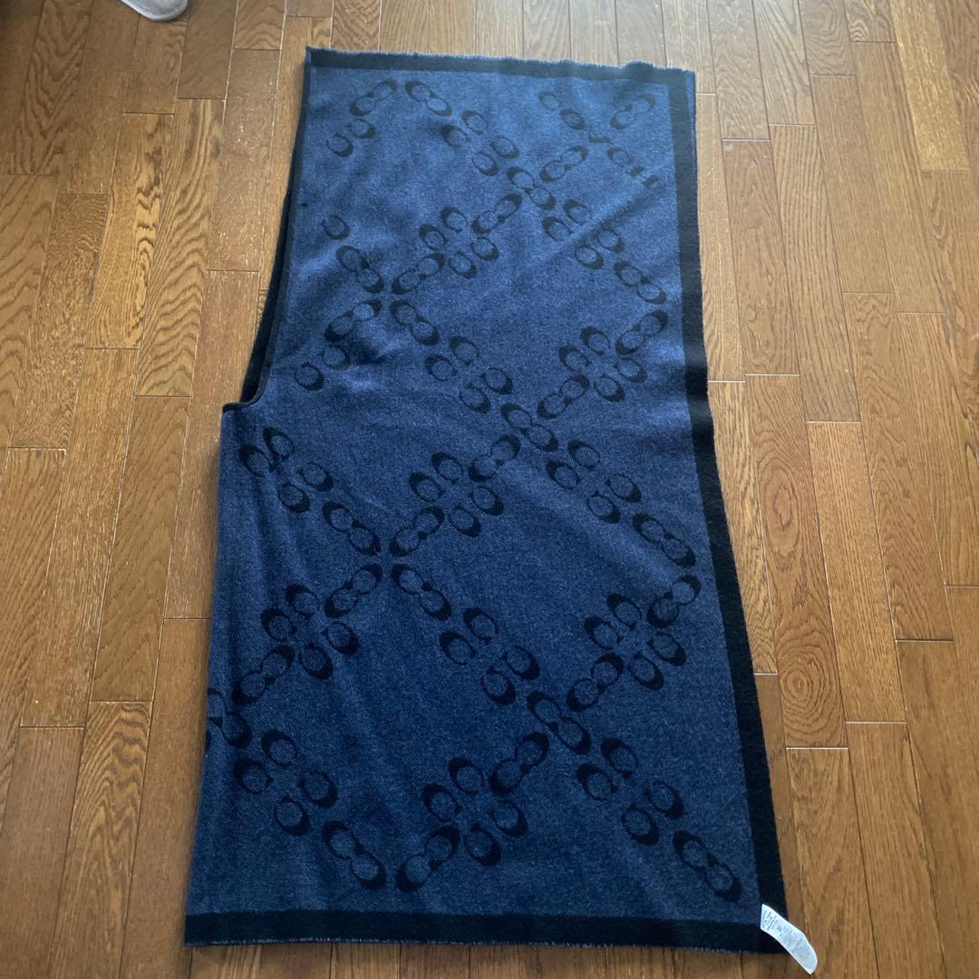 イタリア製ネイビー ロゴ入り ポンチョ　リバーシブル