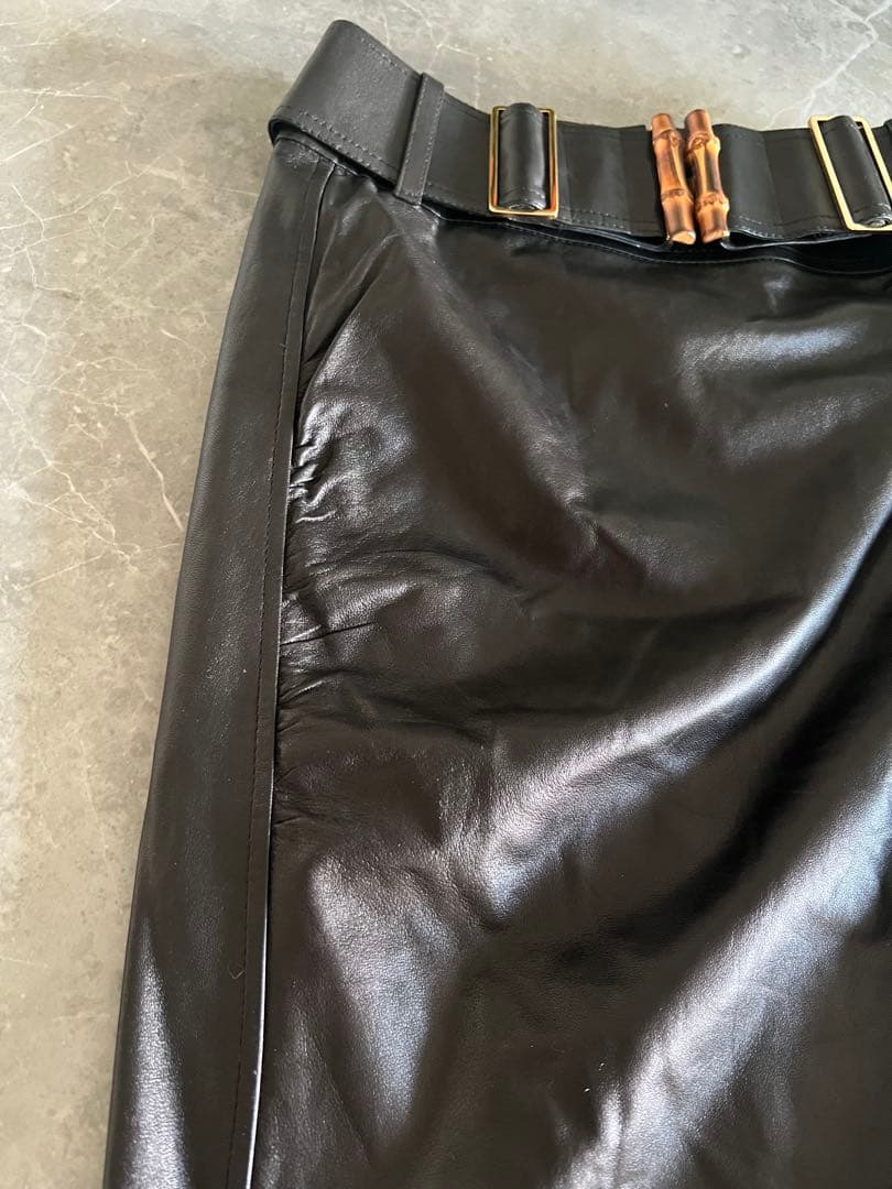 タグ付き★未使用★GUCCI ブラック レザー タイトスカート★38