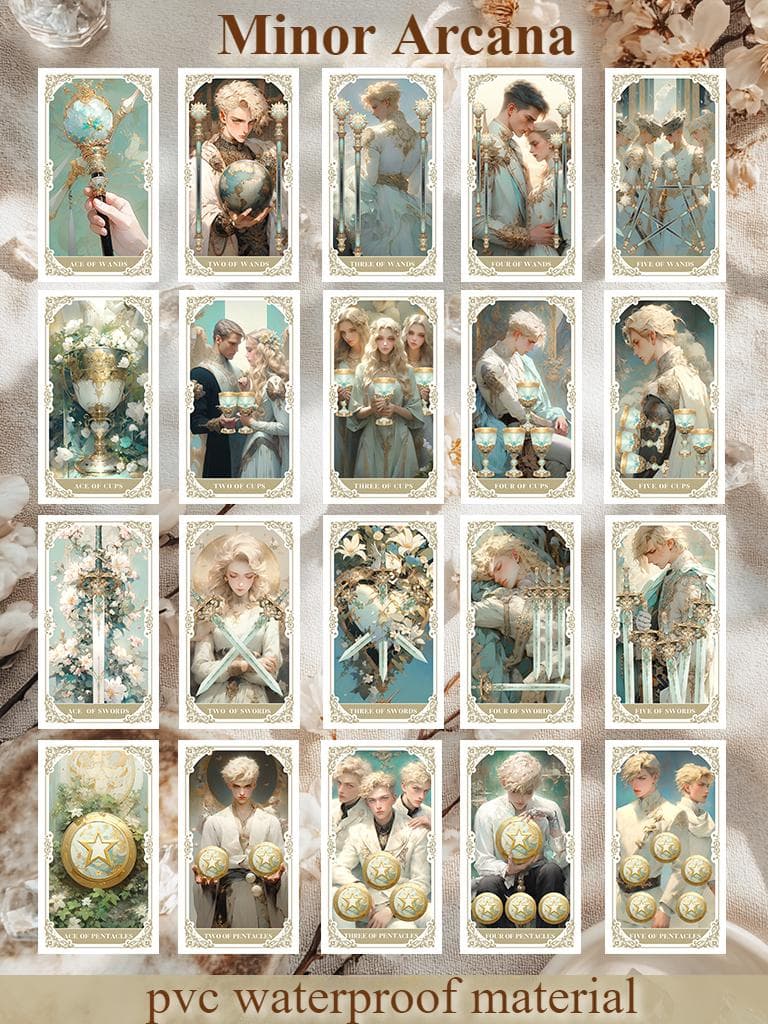 【正規品タロットカード】PVC製✨繊細で美しいイラストの白の宮殿パレスタロット