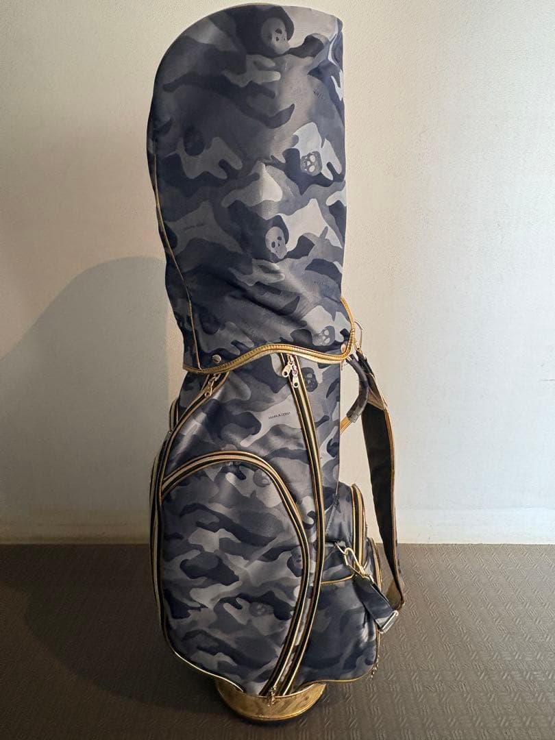 MARK&LONA キャディバッグ カート ネイビーカモ×ゴールド 中古