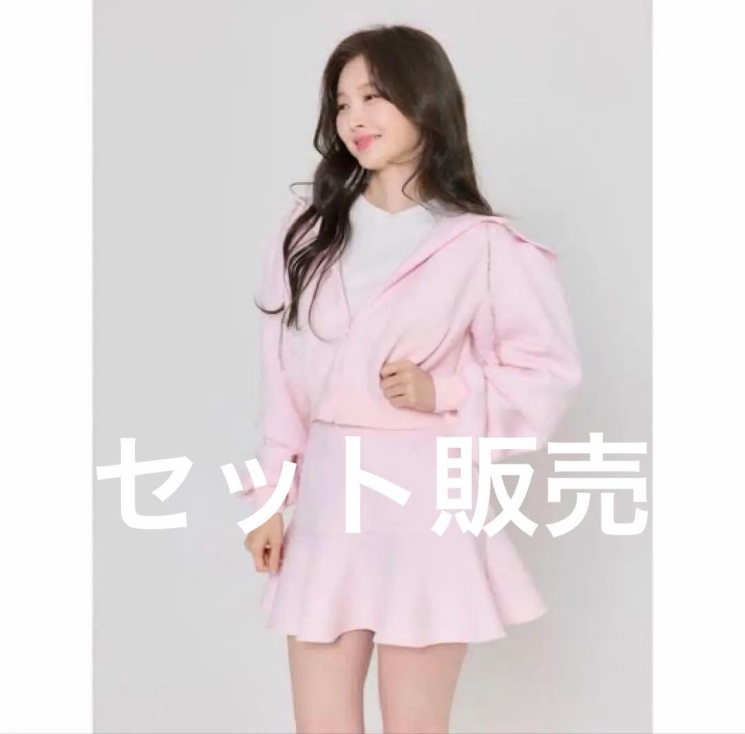 トップス JILTU baby frill hoodie skirt baby pink