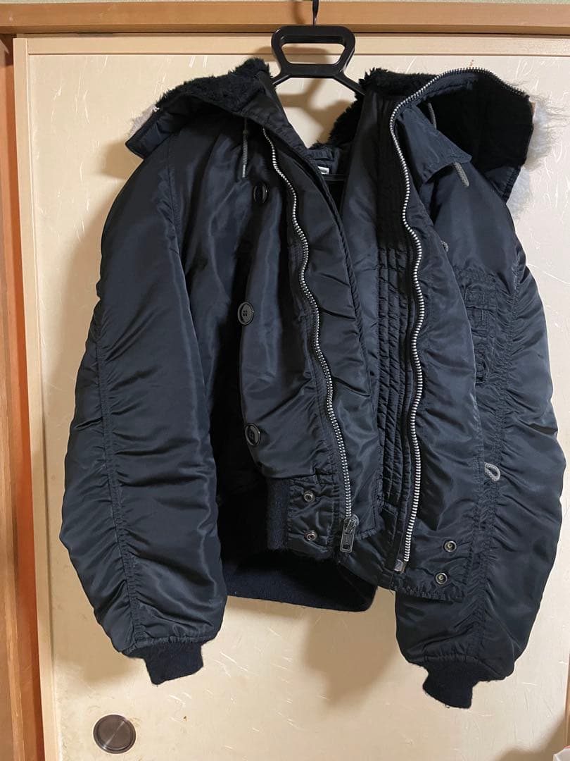 80s 90s ALPHA USA製 N-2Bフライトジャケット黒 IDEAL