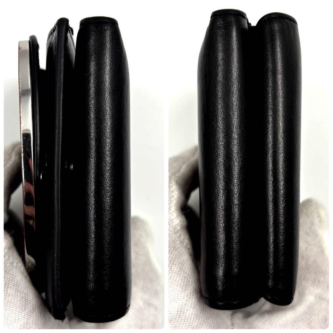 極美品✨　ディーゼル　三つ折り財布　レザー　ブラック　1DR　Dロゴ　コンパクト