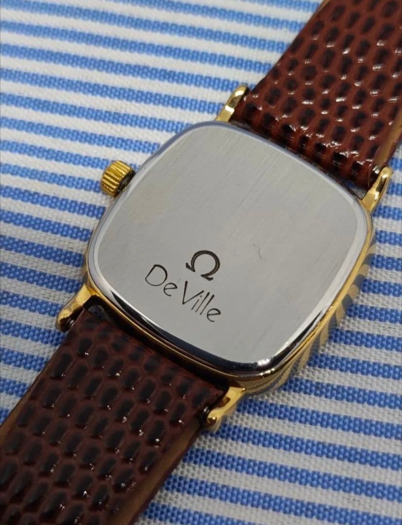 ★OH済★オメガ デヴィル レディース クォーツ腕時計 18k ゴールド20μ