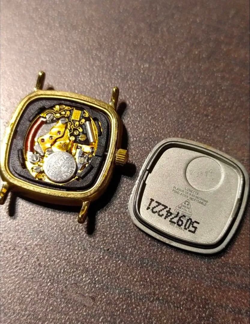 ★OH済★オメガ デヴィル レディース クォーツ腕時計 18k ゴールド20μ