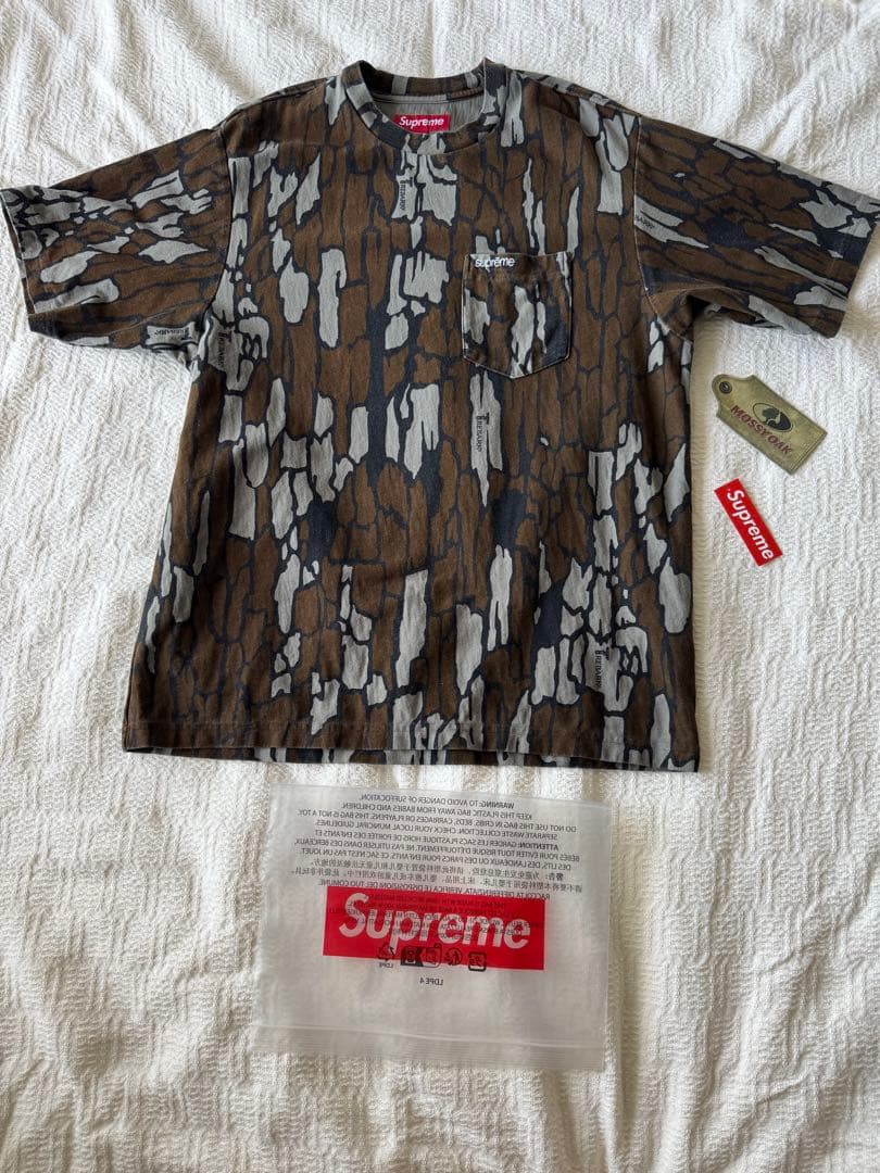 トップス supreme S/S Pocket Tee Mossy Oak Camo S
