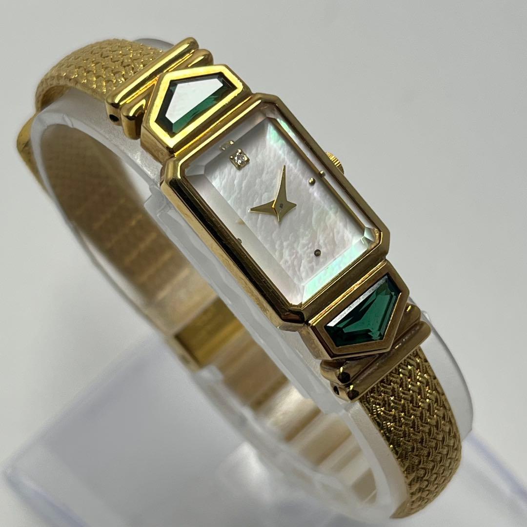 IEI ジュエリーウォッチ 部品取り用 ゴールド シェル文字盤 天然石