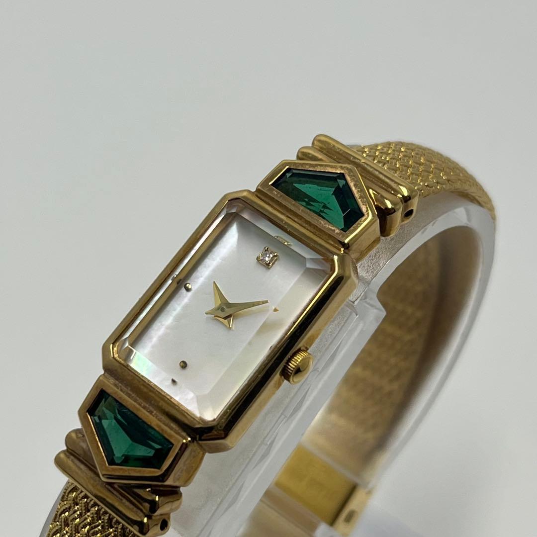 IEI ジュエリーウォッチ 部品取り用 ゴールド シェル文字盤 天然石