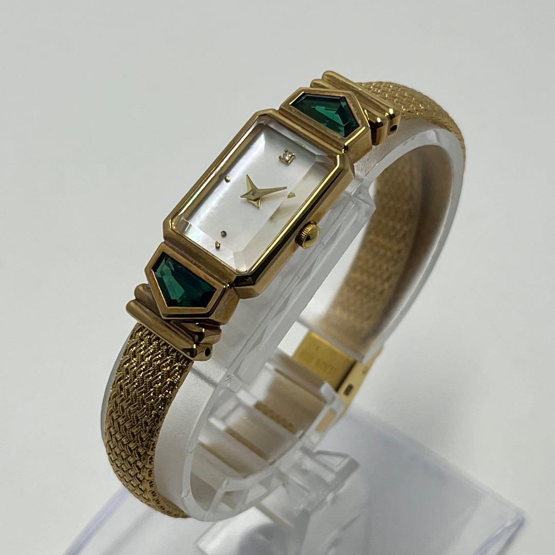 IEI ジュエリーウォッチ 部品取り用 ゴールド シェル文字盤 天然石