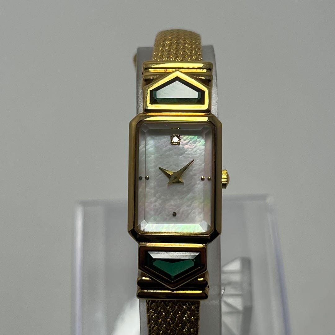 IEI ジュエリーウォッチ 部品取り用 ゴールド シェル文字盤 天然石