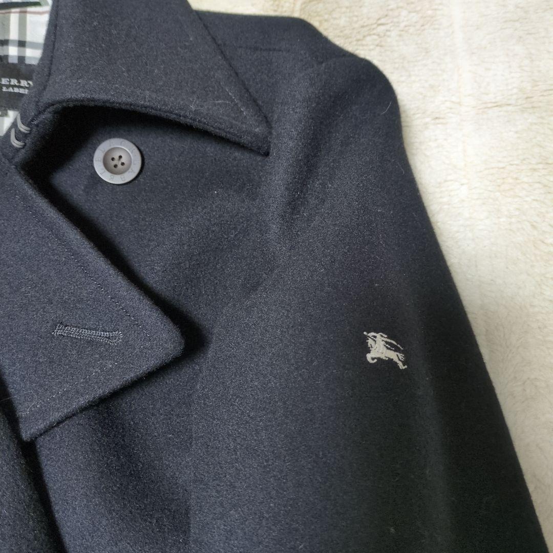 BURBERRY BLACK LABEL ブラック ダブルブレストピーコート