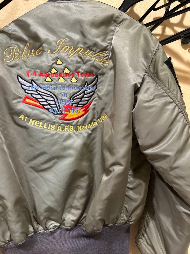 ス*ー様 USA製 航空自衛隊 ブルーインパルス　ジャケット　ＭＡ-1 刺繍　ワ
