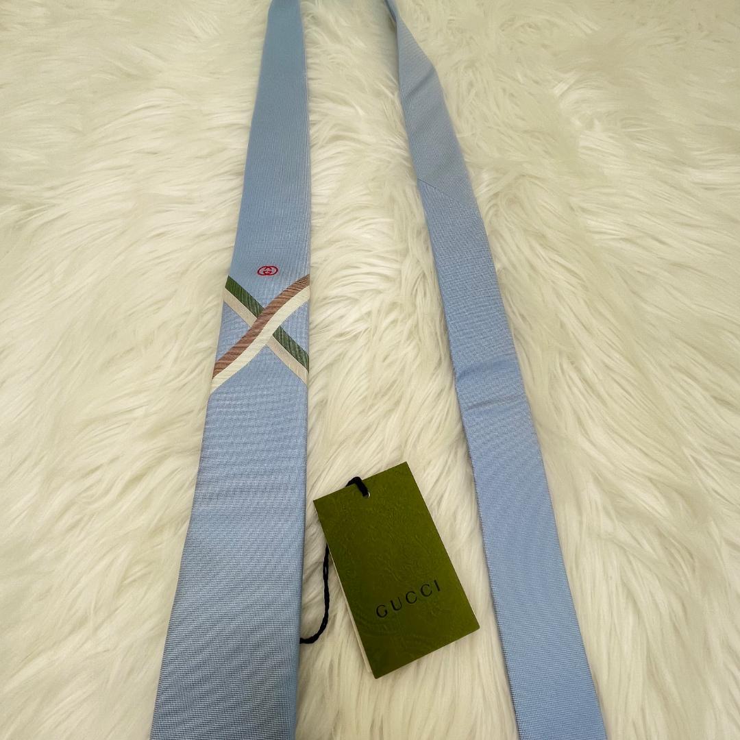 新品✨ GUCCI グッチ　ネクタイ　シルク100％　ショッパー　箱付き