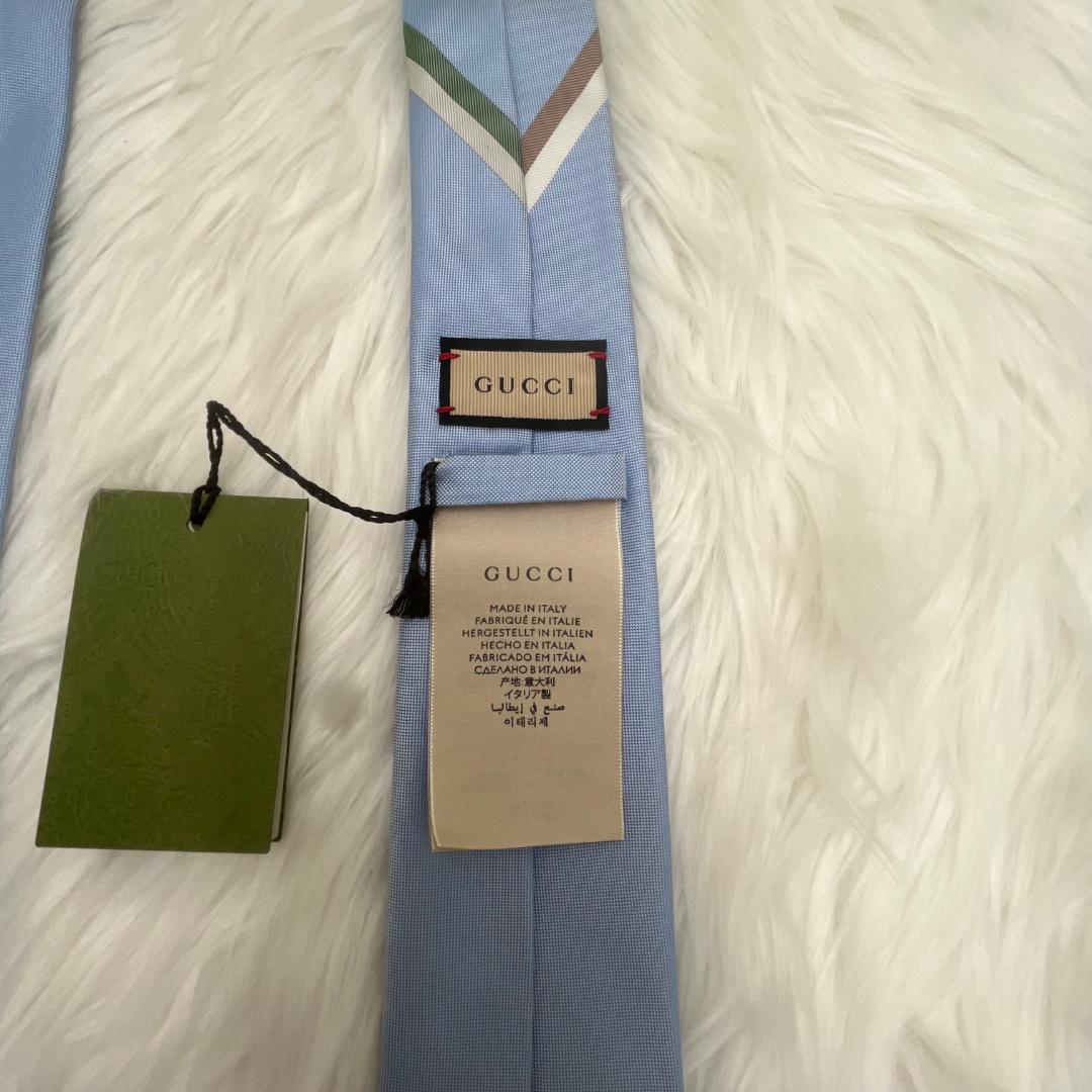 新品✨ GUCCI グッチ　ネクタイ　シルク100％　ショッパー　箱付き
