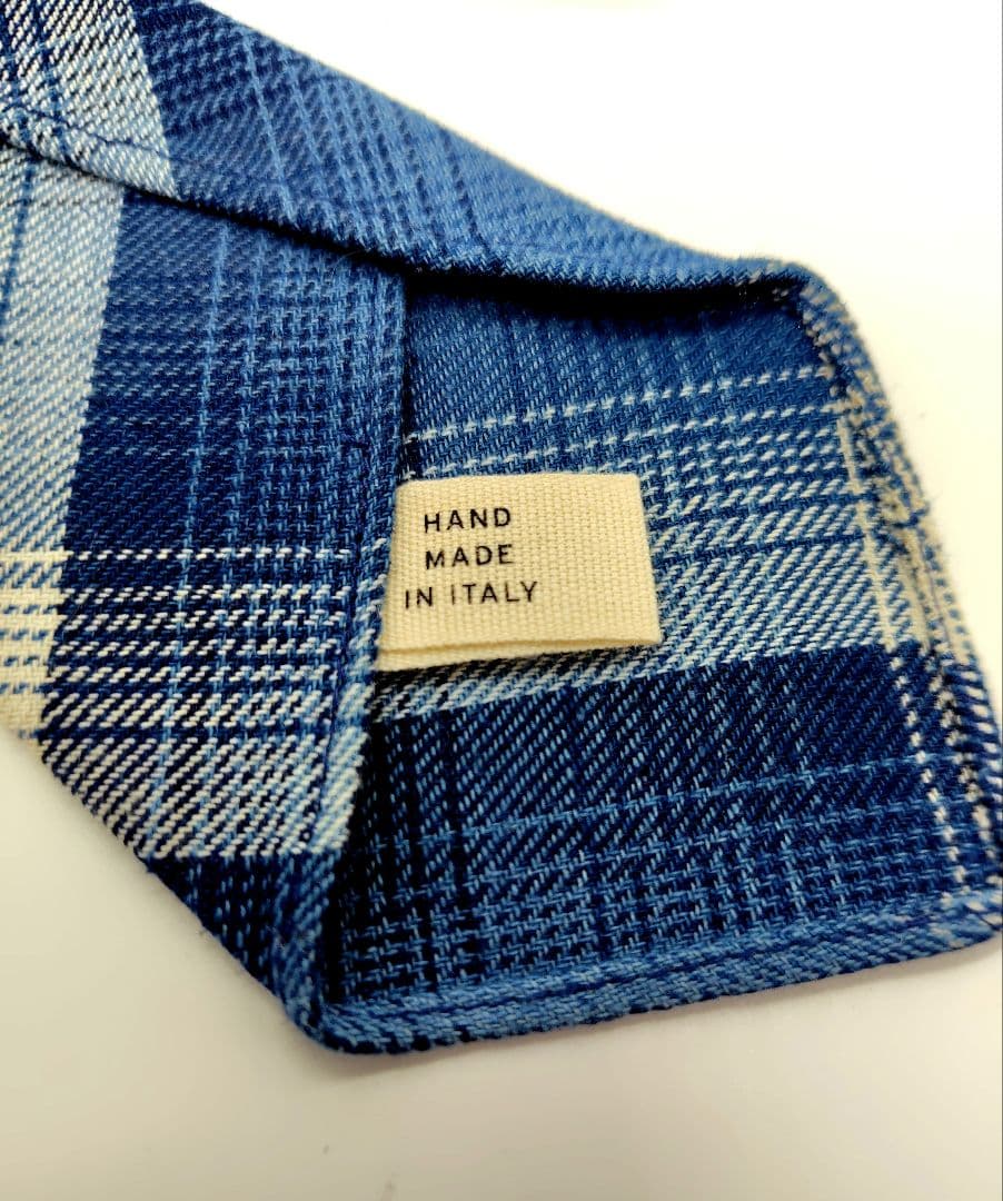 【$HW様】23SS新品　ハンドメイド プラッド ジャスペ ツイル タイ　ブルー