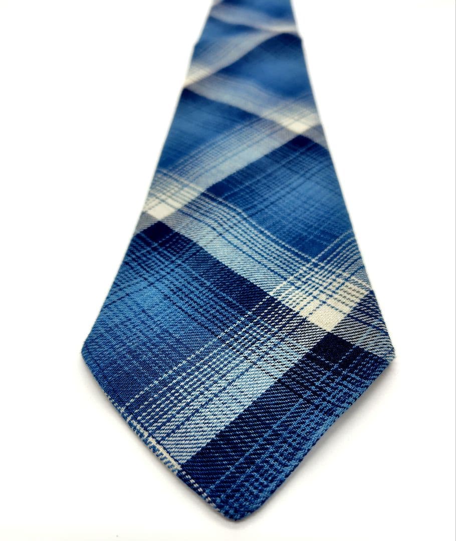 【$HW様】23SS新品　ハンドメイド プラッド ジャスペ ツイル タイ　ブルー