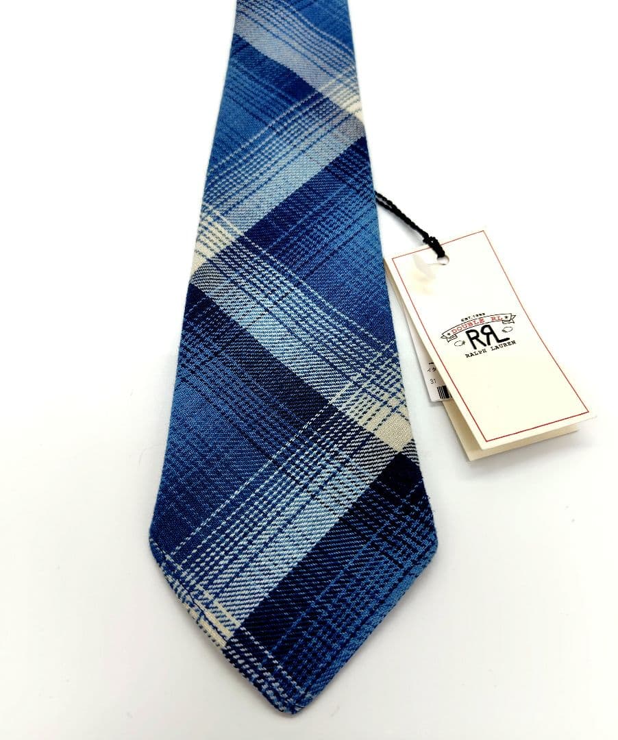 【$HW様】23SS新品　ハンドメイド プラッド ジャスペ ツイル タイ　ブルー