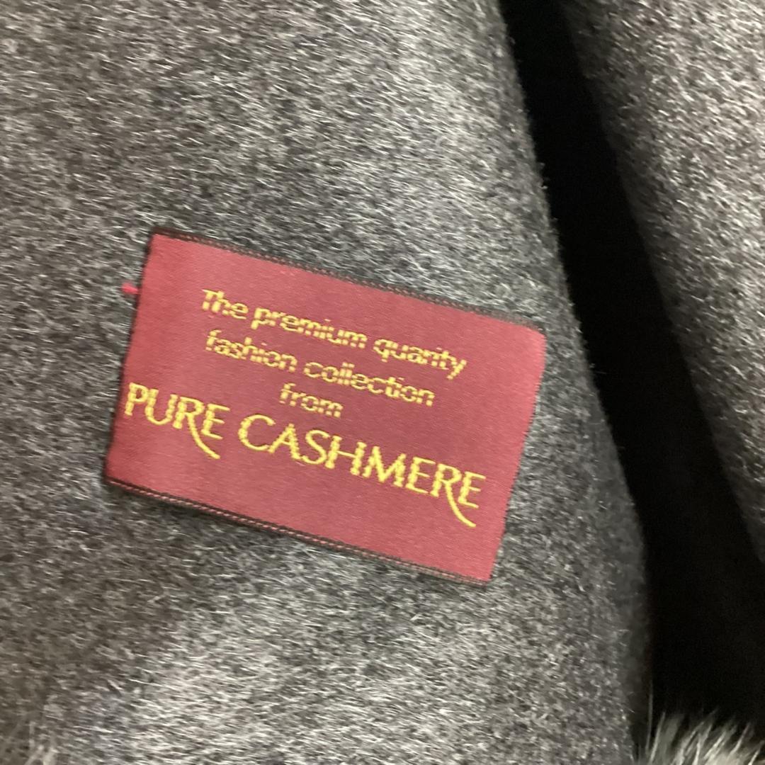 タグ付き☆カシミヤ＆フォックスファー☆バルマン ポンチョ ケープ コート