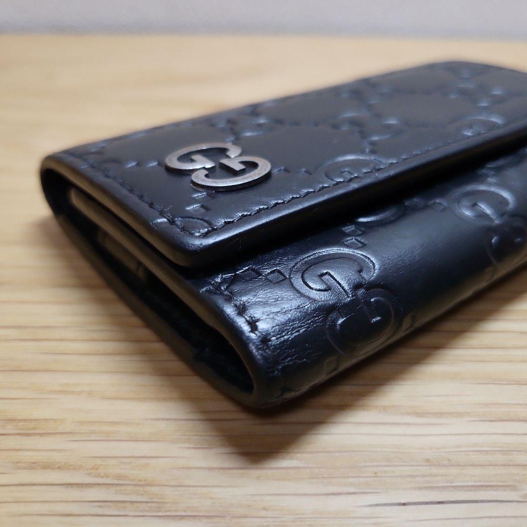 GUCCI グッチ GG グッチシマ キーリング付き 6連 キーケース ブラック