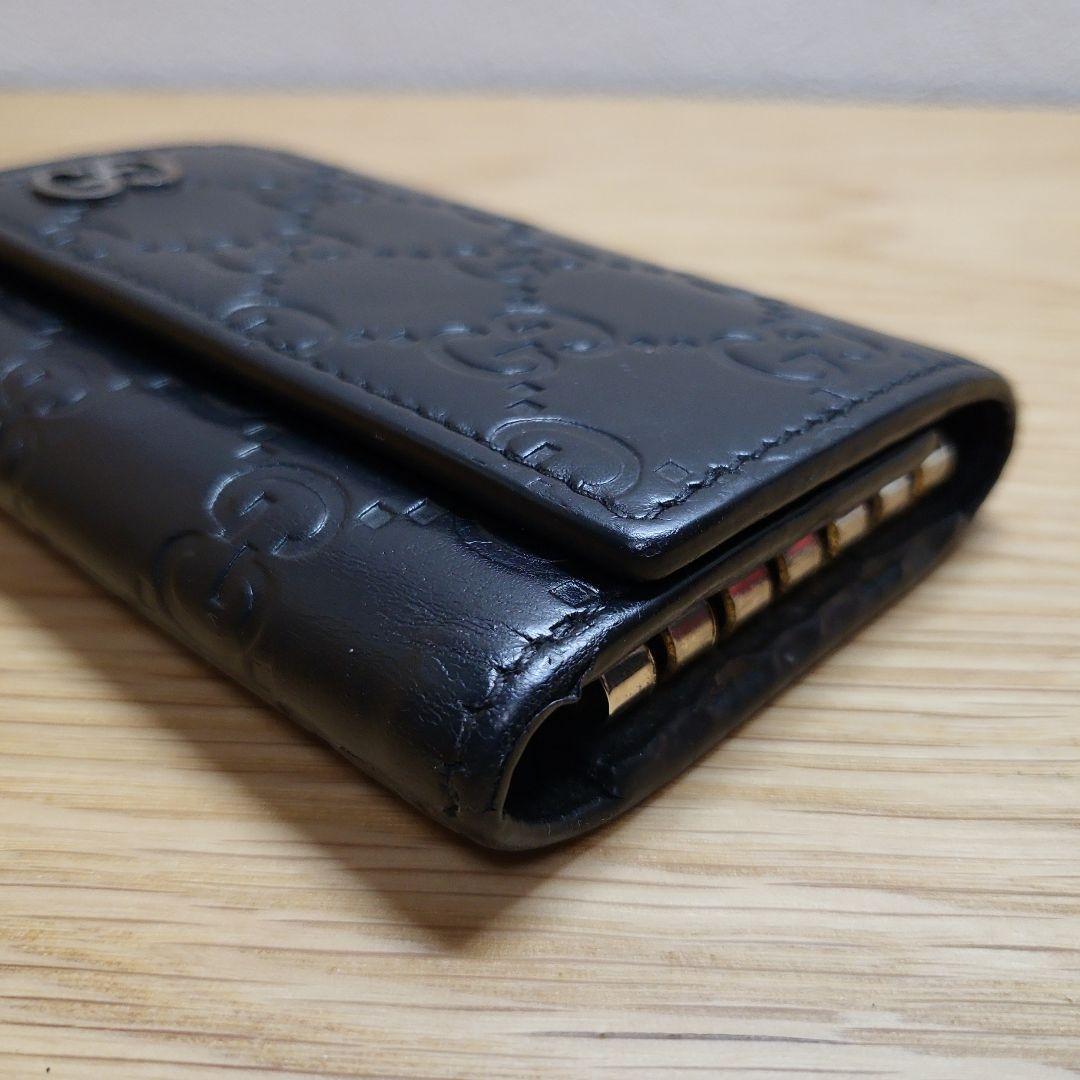 GUCCI グッチ GG グッチシマ キーリング付き 6連 キーケース ブラック