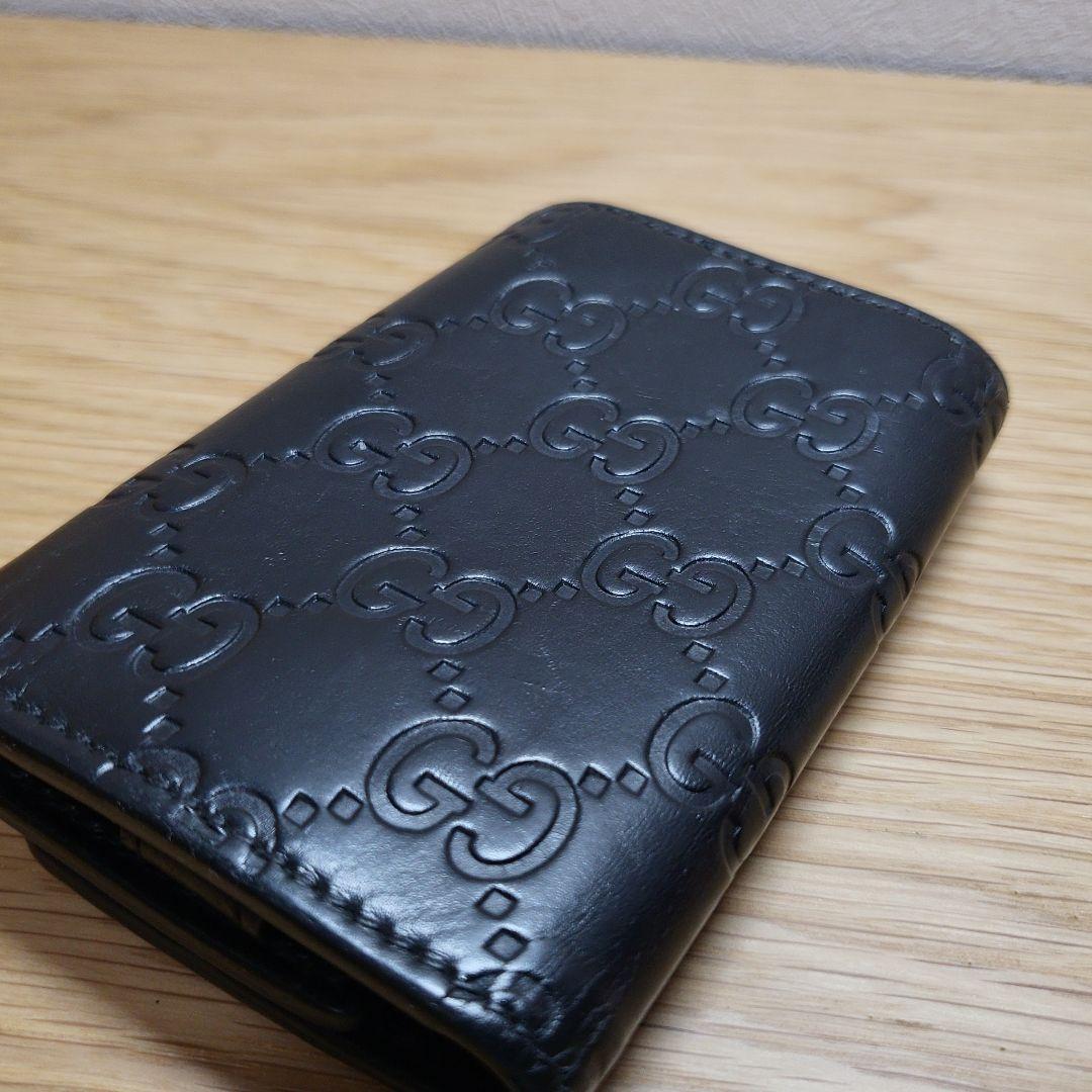 GUCCI グッチ GG グッチシマ キーリング付き 6連 キーケース ブラック