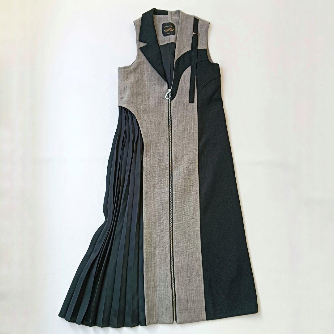 良品✨《ユナイテッドトウキョウ》コレットカーブプリーツワンピース アシメ ロング