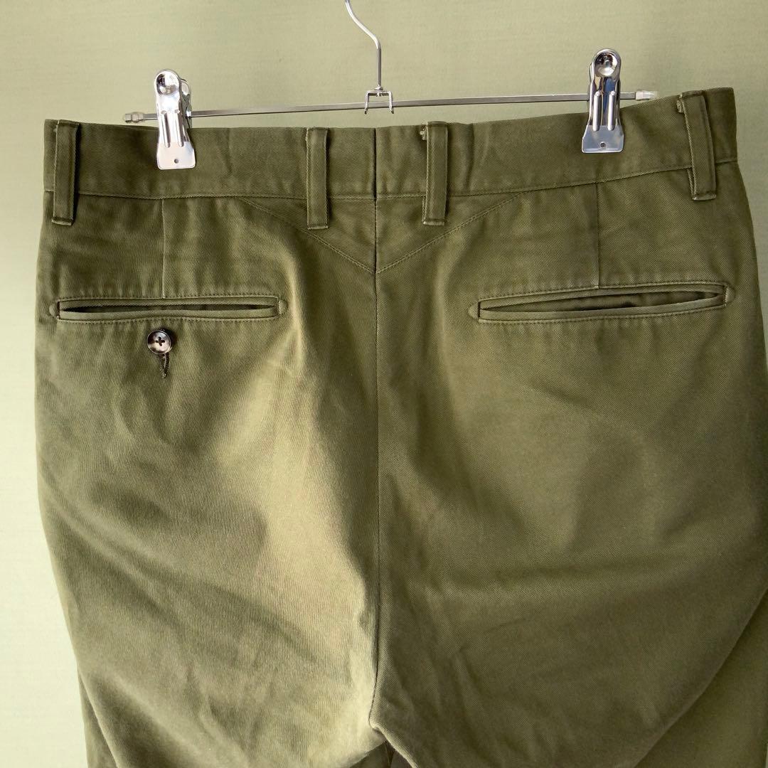 Barnstormerバーンストーマー2インプリーツスラックスMカーキ日本製