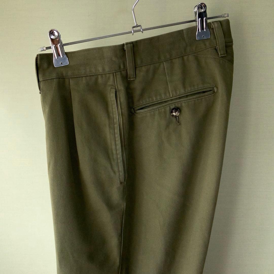 Barnstormerバーンストーマー2インプリーツスラックスMカーキ日本製