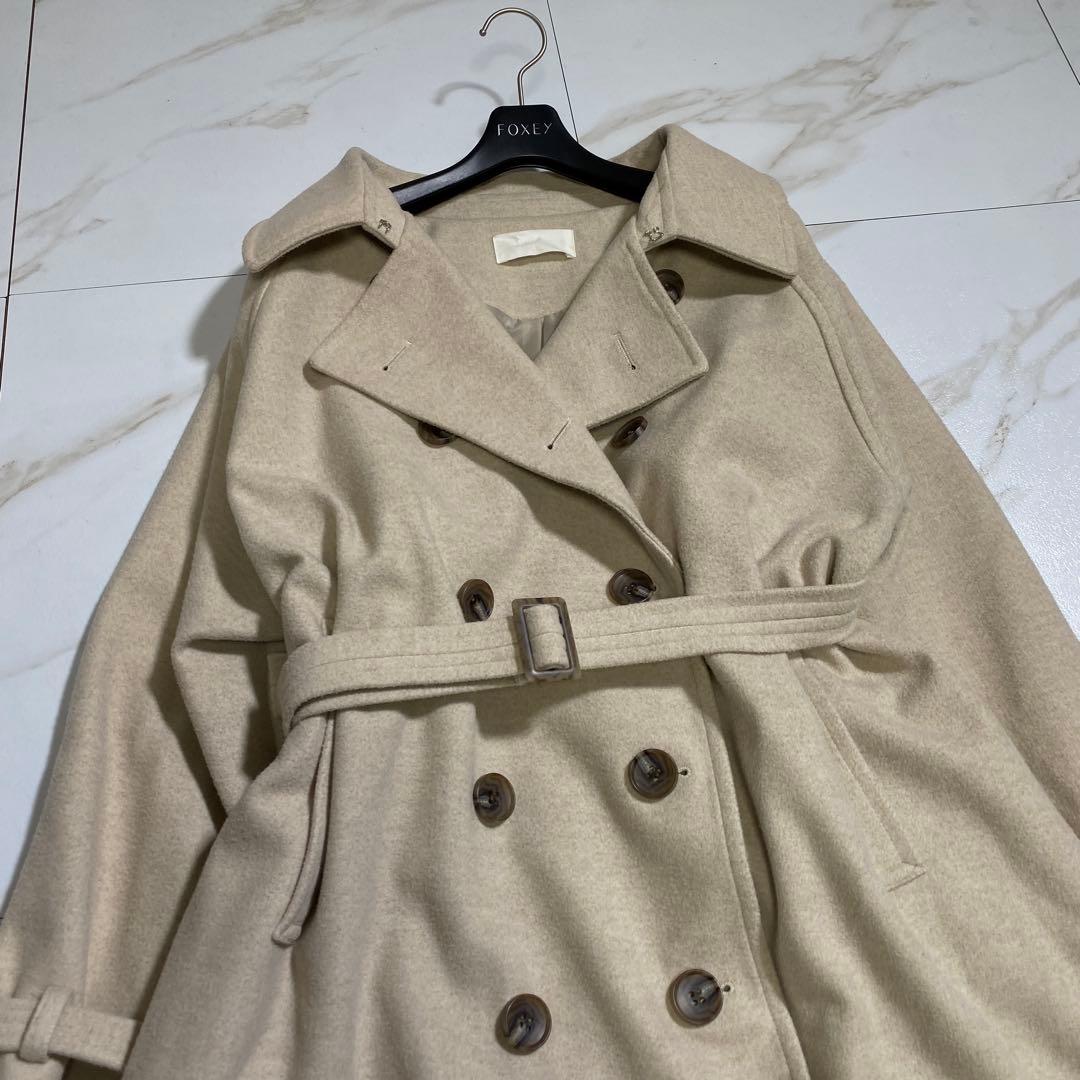 現行♡willfully ボリュームスリーブ シャギートレンチコート ベルデッド