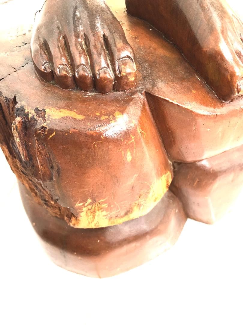 【超特大・高さ124㎝】裸婦像 木彫り エレガント女性像 高級木 オブジェ