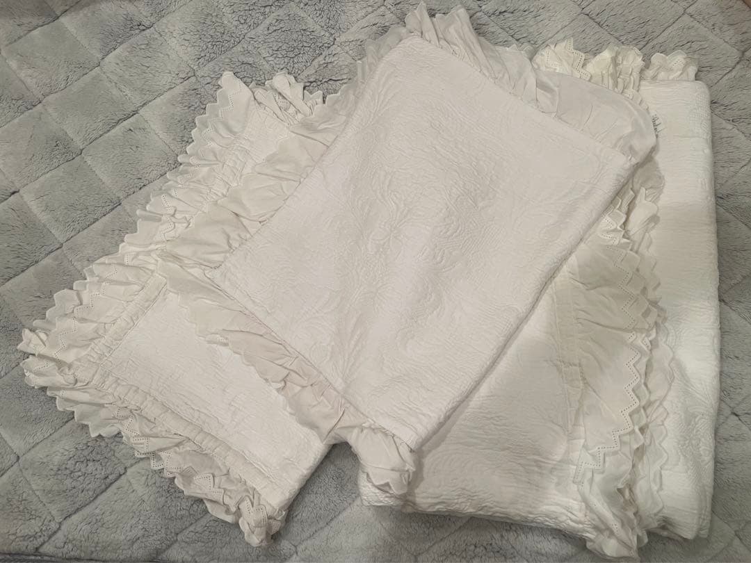 ザラホーム ZARA  刺繍 レース ベットカバー　枕カバー　セット