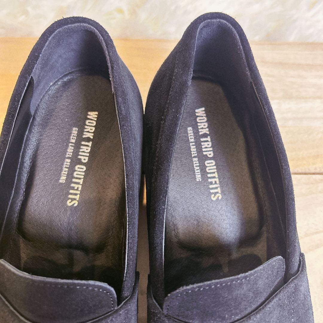 美品☆UNITEDARROWS スエード ローファー　撥水　ブラック　26cm