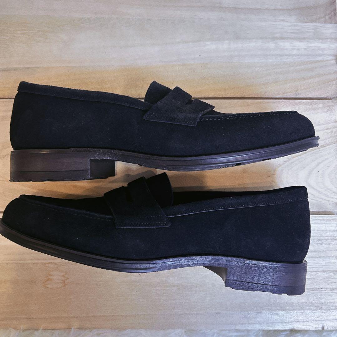 美品☆UNITEDARROWS スエード ローファー　撥水　ブラック　26cm