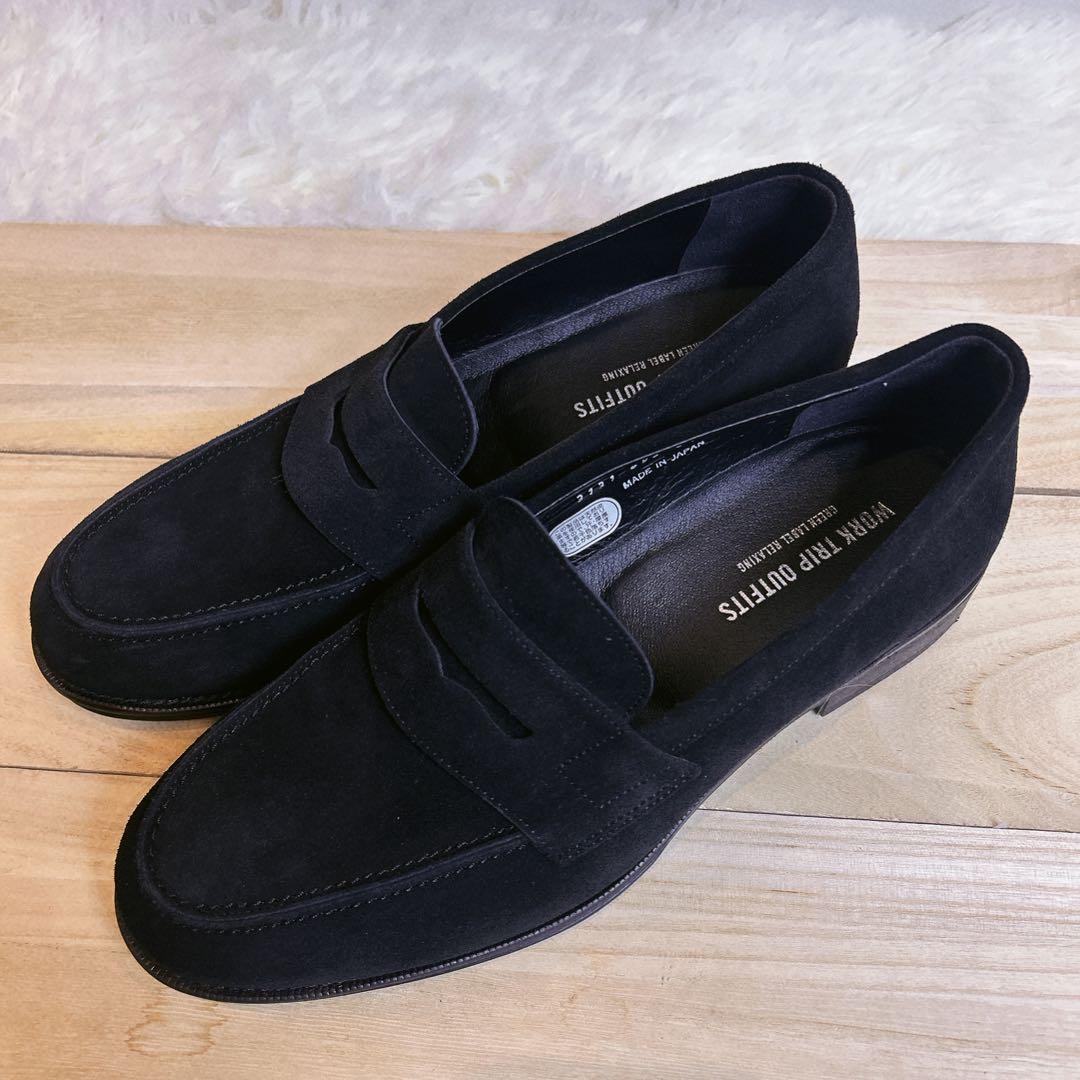 美品☆UNITEDARROWS スエード ローファー　撥水　ブラック　26cm