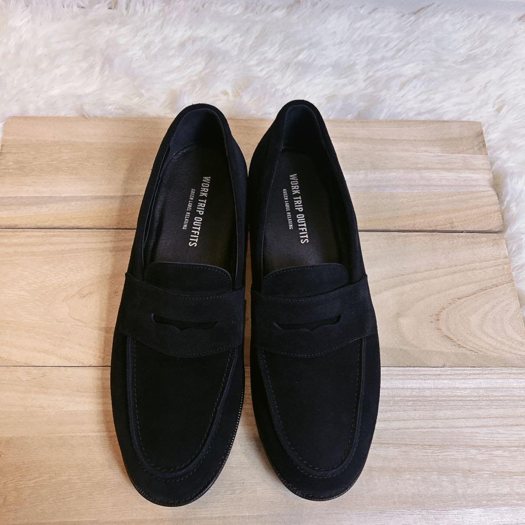 美品☆UNITEDARROWS スエード ローファー　撥水　ブラック　26cm