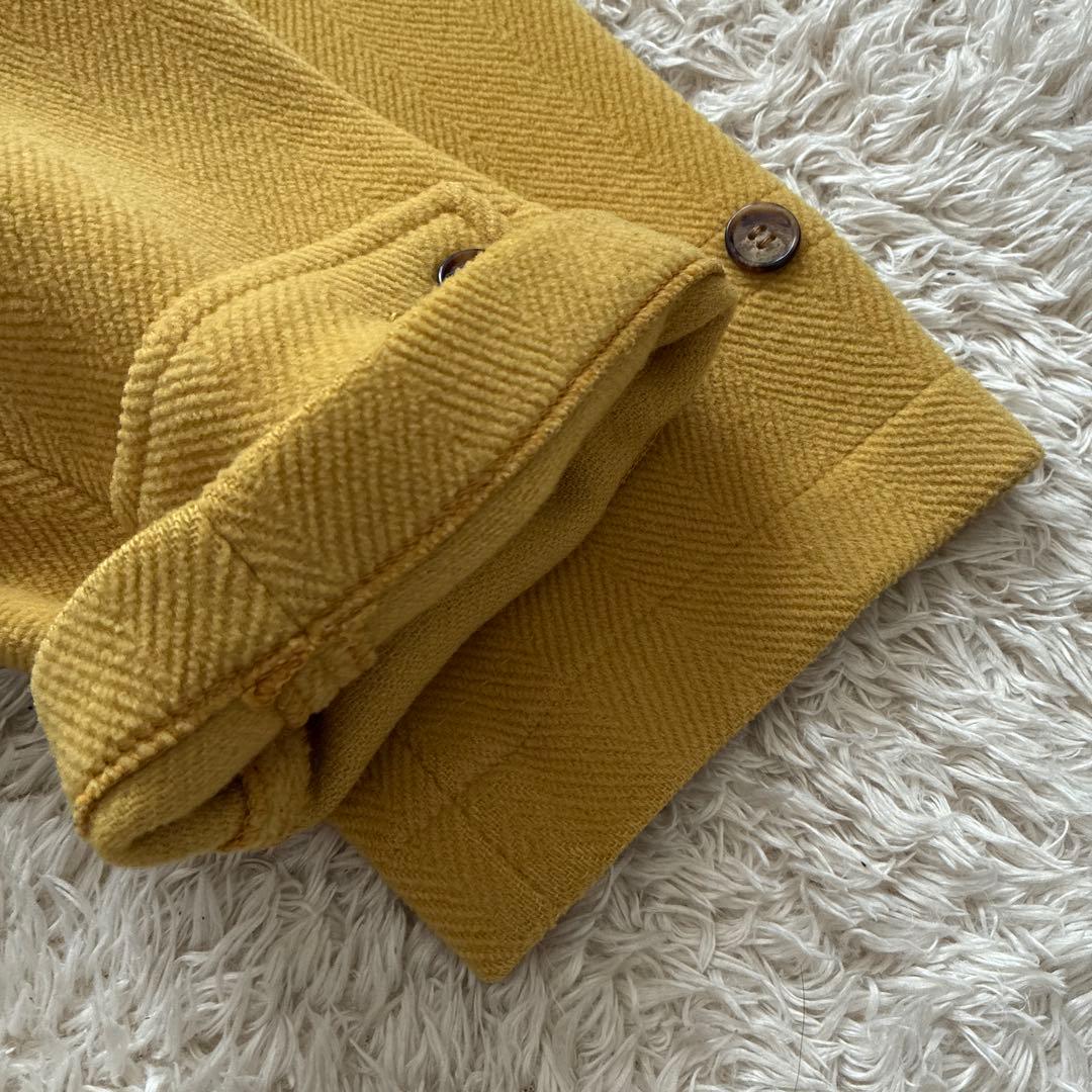 グローバーオール ダッフルコート イエロー ヘリンボーン　フード