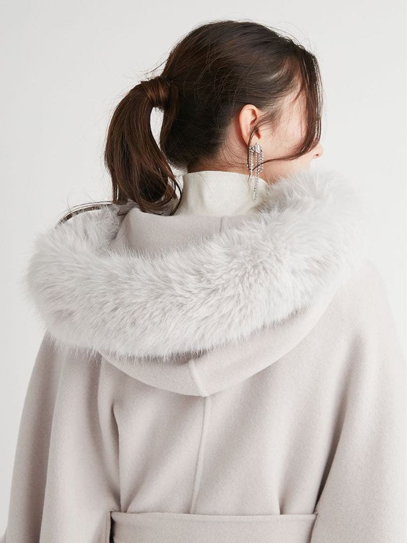 値下げOK＠あにゃ出品♡ セルフォード ファーポンチョコート LGRY