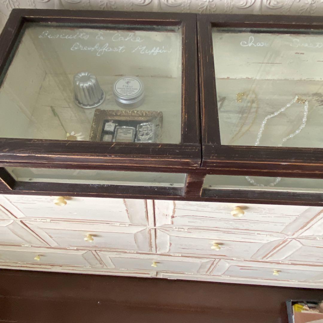 値下げ!フランスアンティーク　ガラスケース　アクセサリーケース　店舗什器