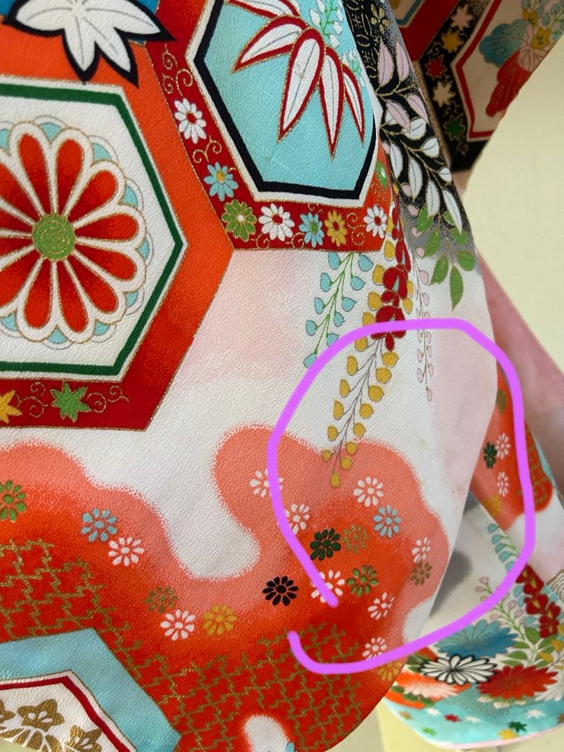 7歳　七五三　アンティーク着物、帯、帯揚げ、帯締め　しごきセット