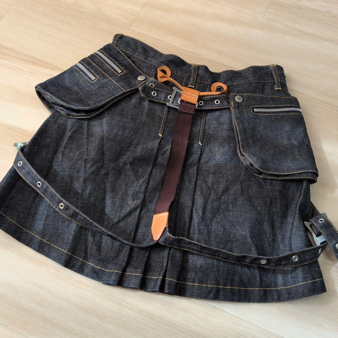 廃盤‼️希少‼️オゾンコミュニティ　デニム　ポケット　サスペンダー　マイクロミニ