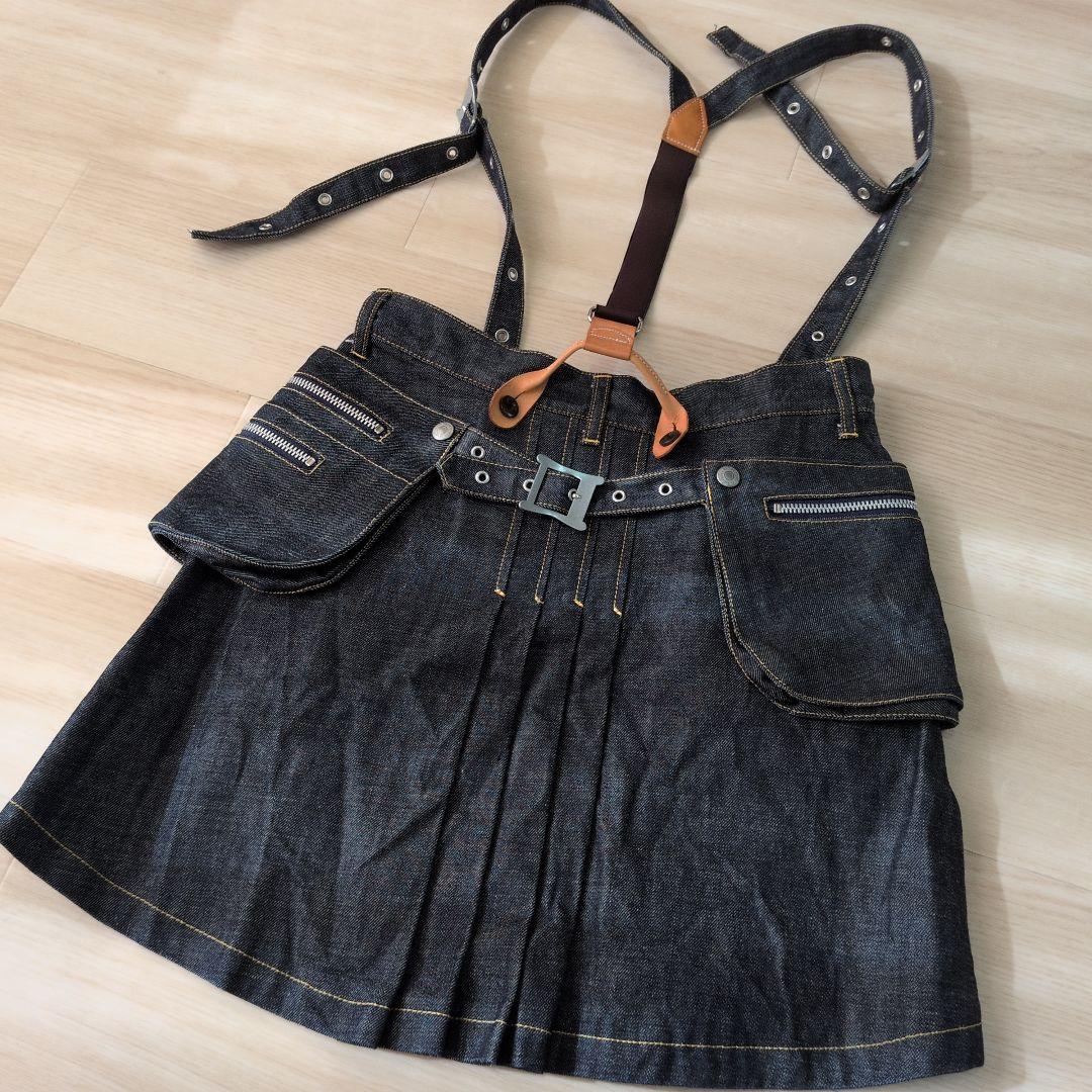 廃盤‼️希少‼️オゾンコミュニティ　デニム　ポケット　サスペンダー　マイクロミニ